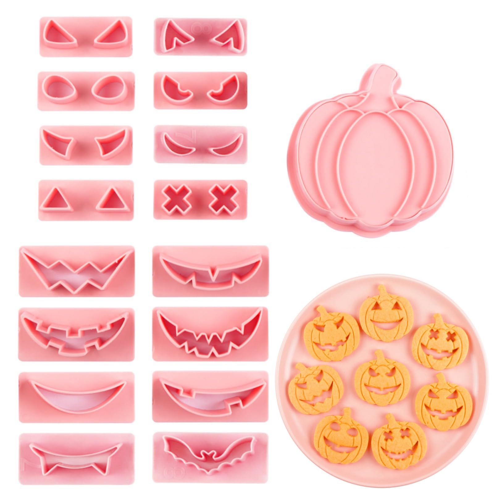 Kit 17 Emporte-pièces Halloween En Forme De Citrouille – Idéal Pour Décorer Gâteaux, Biscuits Et Fondants !