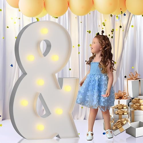 imprsv Letras iluminadas de marquesina, letras de marquesina de 3 pies, letras iluminadas para cumpleaños, baby shower, boda, compromiso, fiesta,