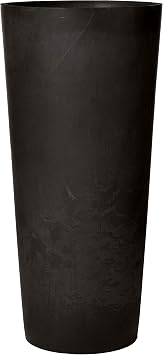 Arcadia Garden Products PSW S32BK Contempo Tall Round Planter, 13 by 13 by 28-Inch, Black