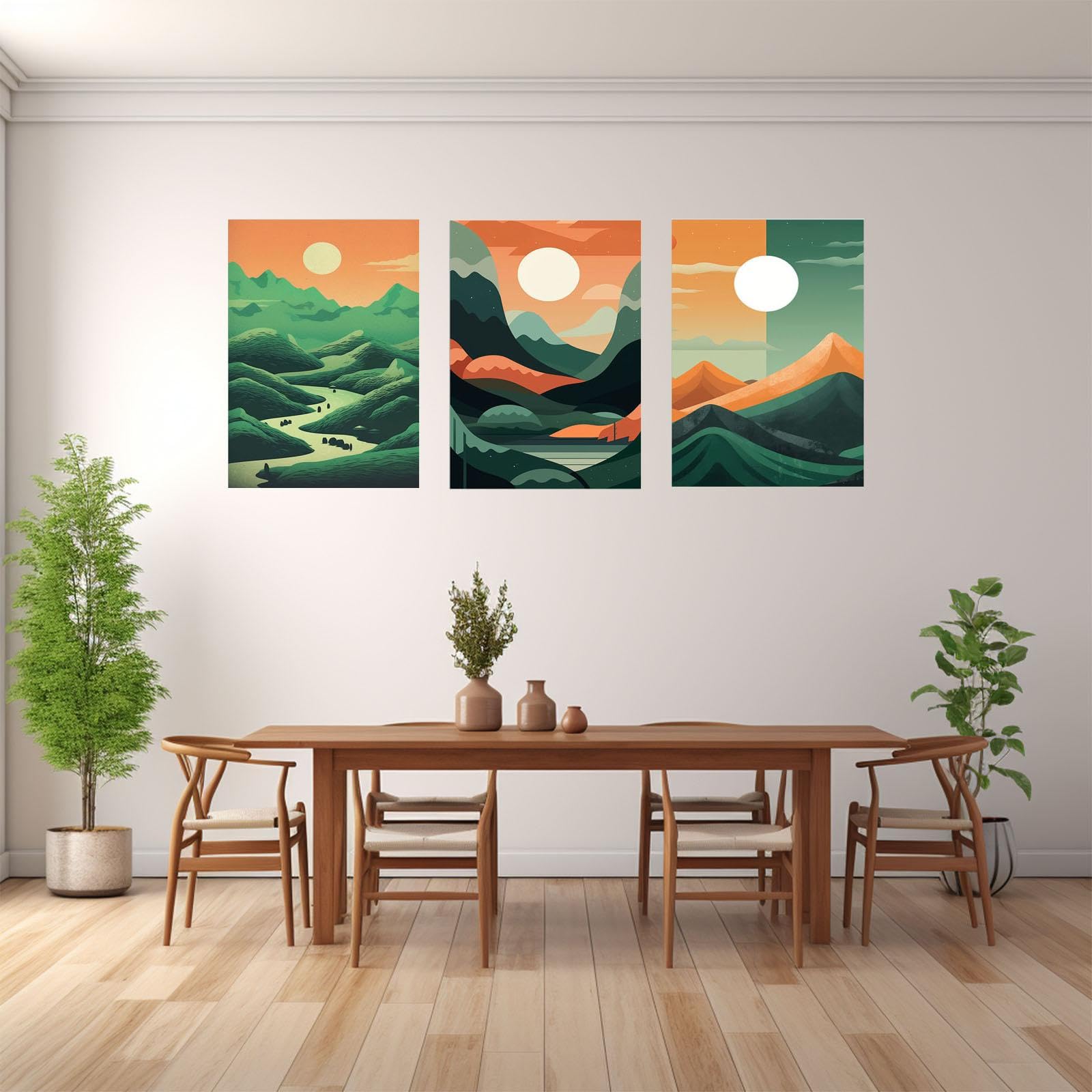 Amazon.co.jp: 3 枚 ボヘミア キャンバス アートパネル 抽象絵画,抽象
