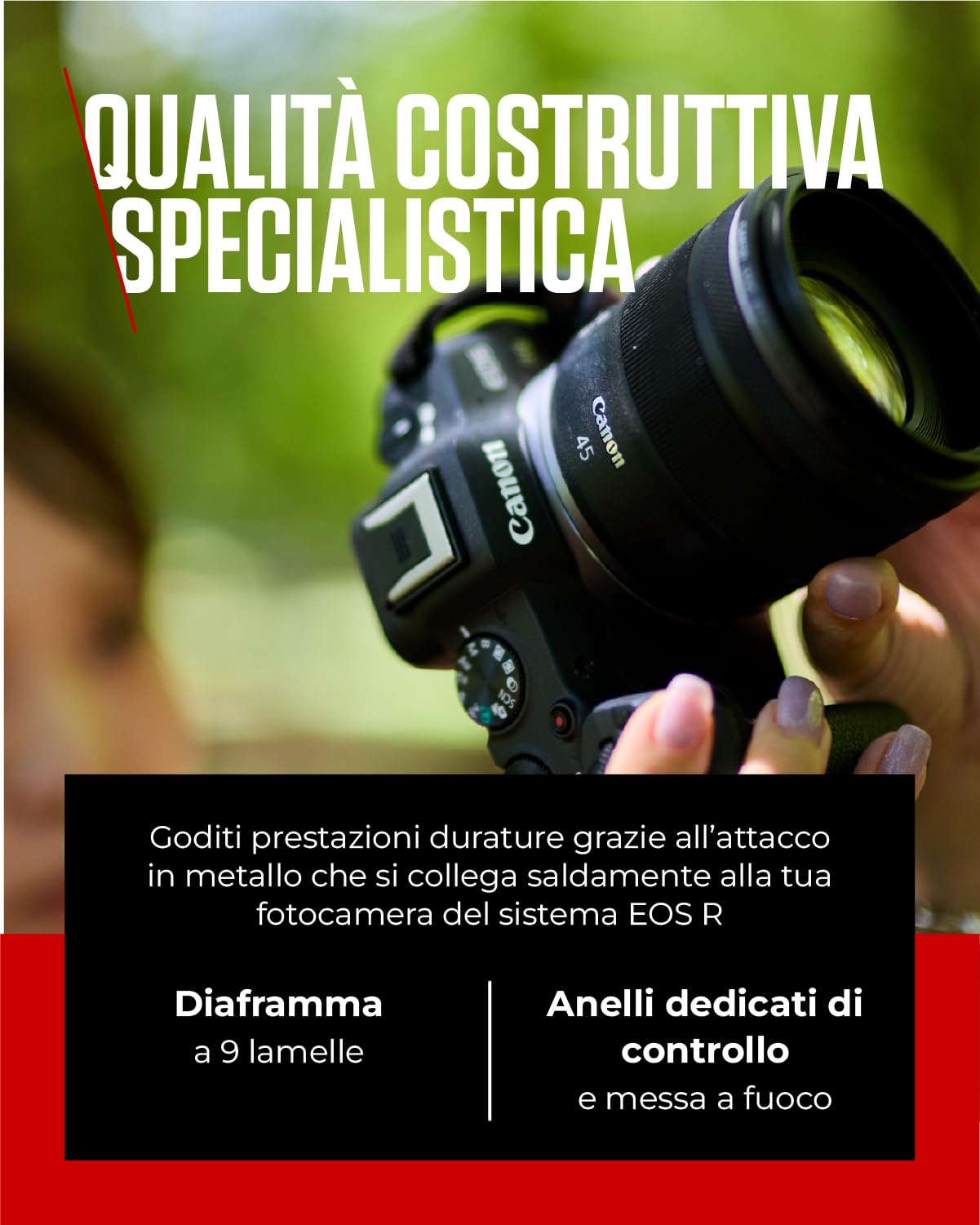 Canon RF 45mm F1.2 STM Obiettivo fisso f/1.2 per fotografia ritrattistica Canon EOS R
