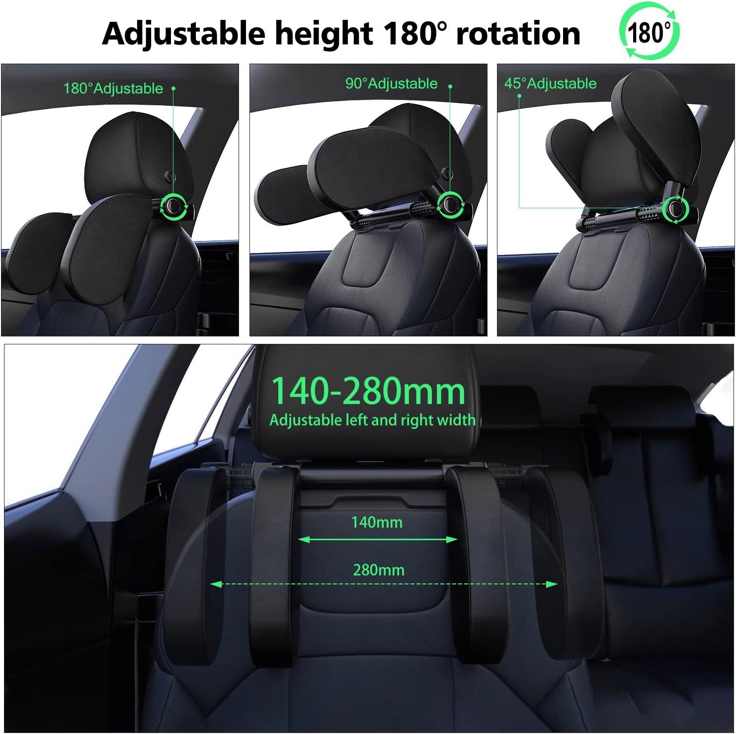 1 Set Appui-tête de Siège pour VW Polo 6 (VI) AW I 2017-2024 2025, Appuie-tête de Voiture Soutien Latéral Coussin de Voyage Confort de Route