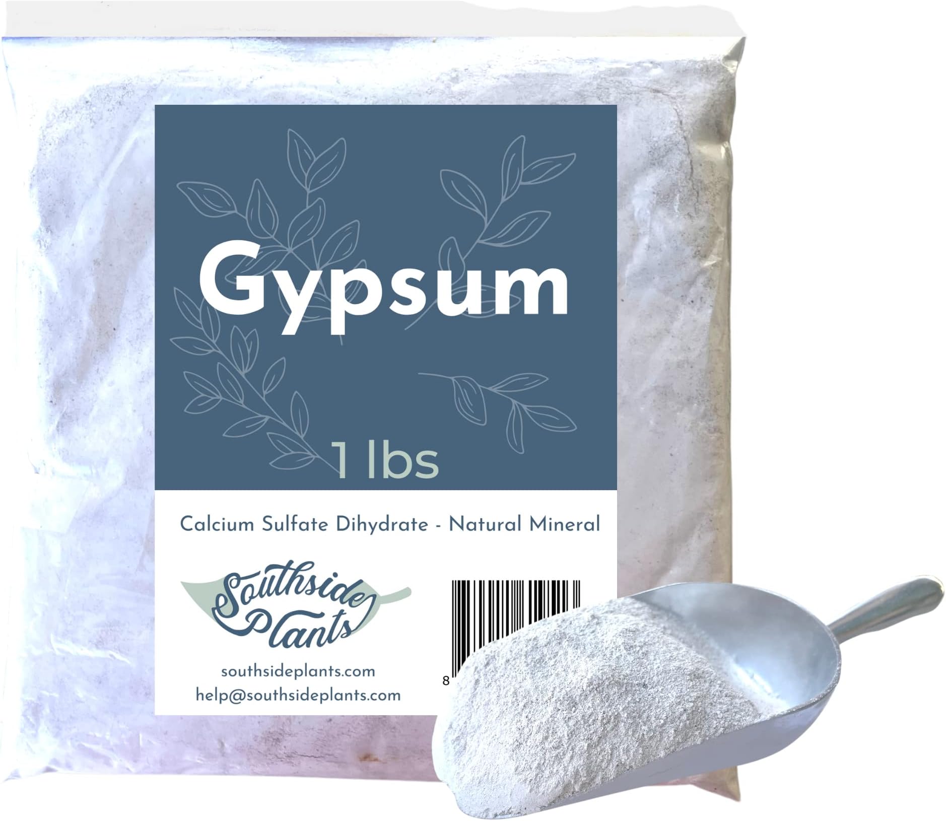 1 lb Gypsum - Natural Mineral Calcium Sulfate Dihydrate Powder - Garden Soil Amendment Fertilizer for Lawns & Plants - Calcium Sulfate Soil Conditioner - 100% Water Soluble 16 oz