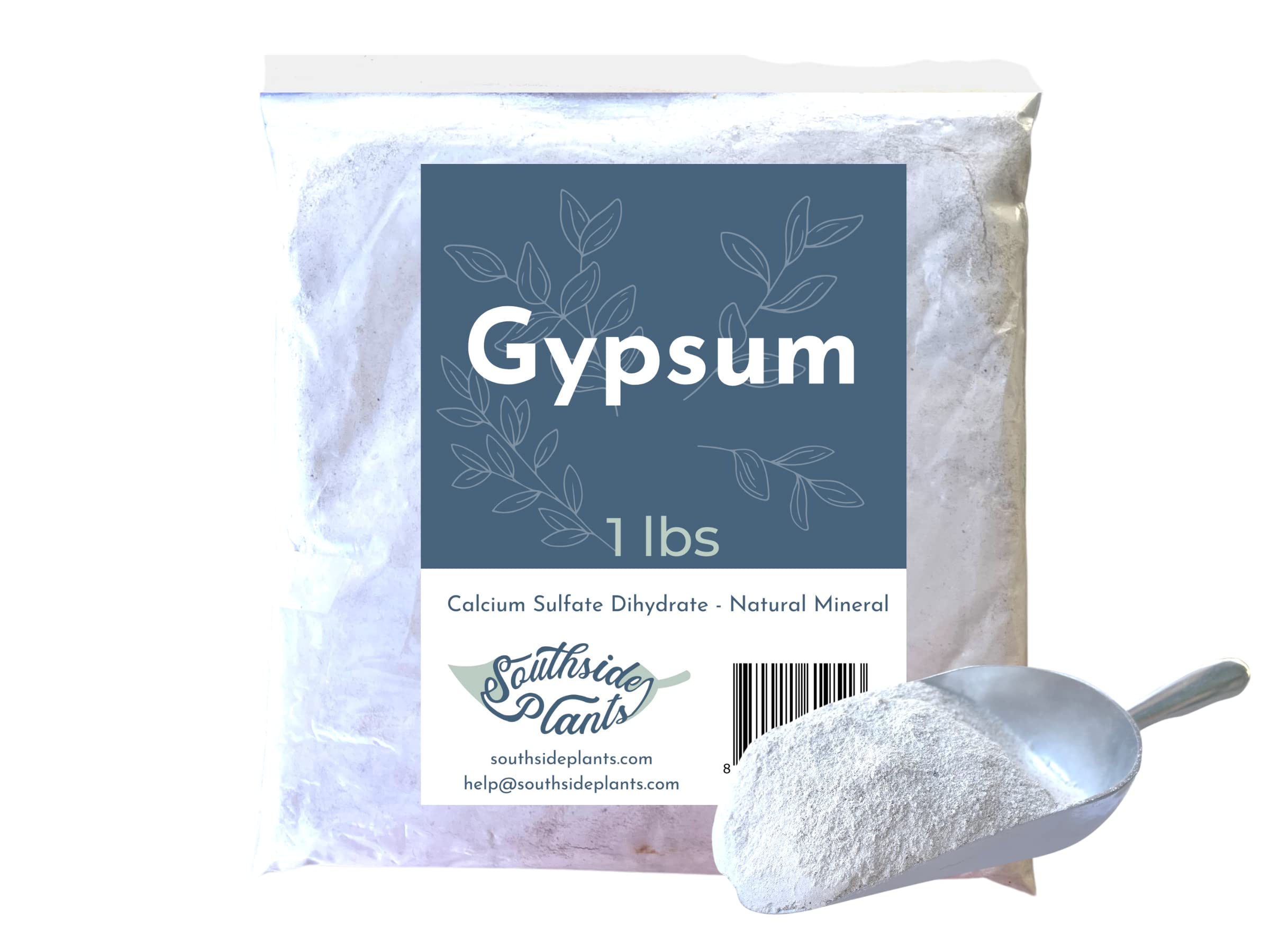 1 lb Gypsum - Natural Mineral Calcium Sulfate Dihydrate Powder - Garden Soil Amendment Fertilizer for Lawns & Plants - Calcium Sulfate Soil Conditioner - 100% Water Soluble 16 oz