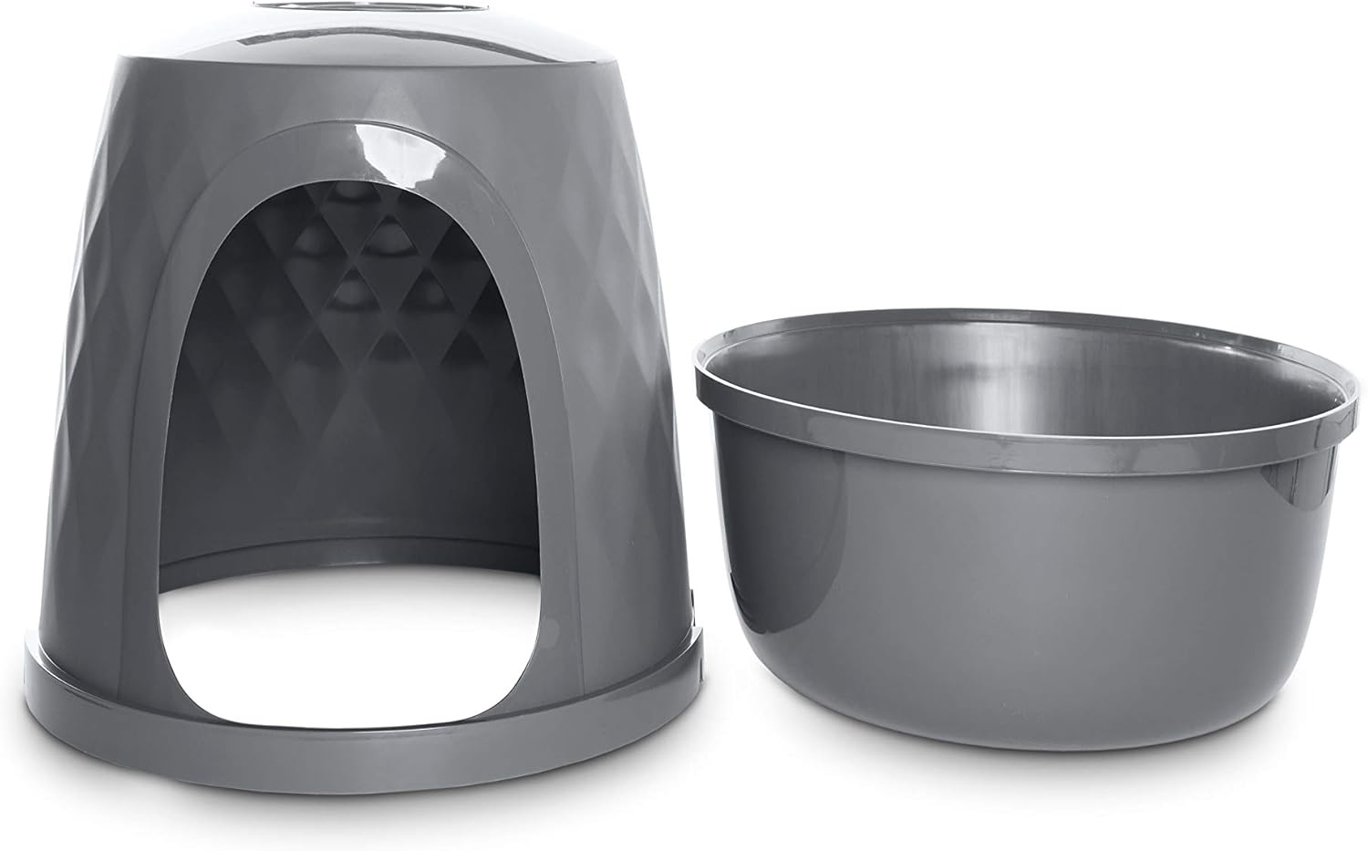 Petco Brand - So Phresh Geometric Covered Cat Litter Box, Regular, Grey : Pet Supplies
