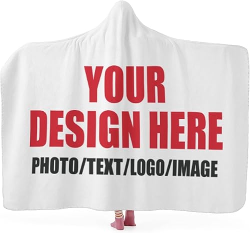POPCUSTOMS Manta personalizada con capucha de Halloween con imagen, manta suave personalizada para amigos y familiares