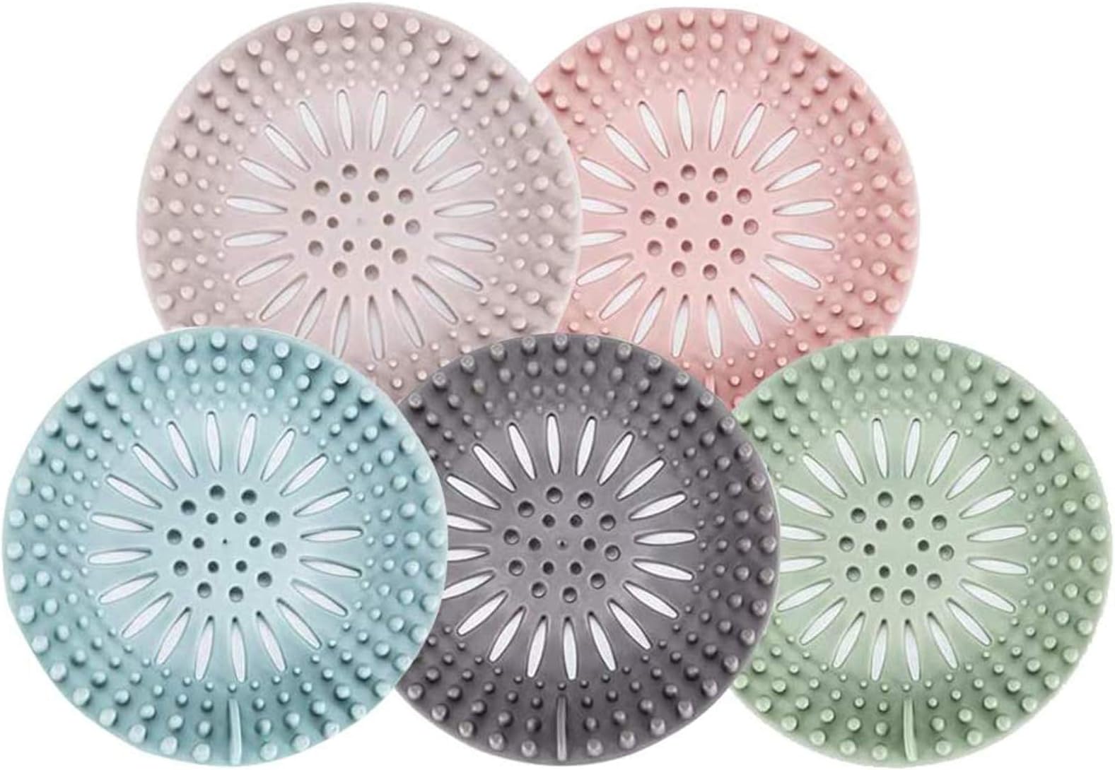 Sink Drain Strainer Durable Silicone Suckers for Bathroom and Kitchen，Sink Filter Sewer.Hair/vegetable scraps/garbage filters,Hair Stopper Shower Drain Filter，Easy to install and clean（5PCS）