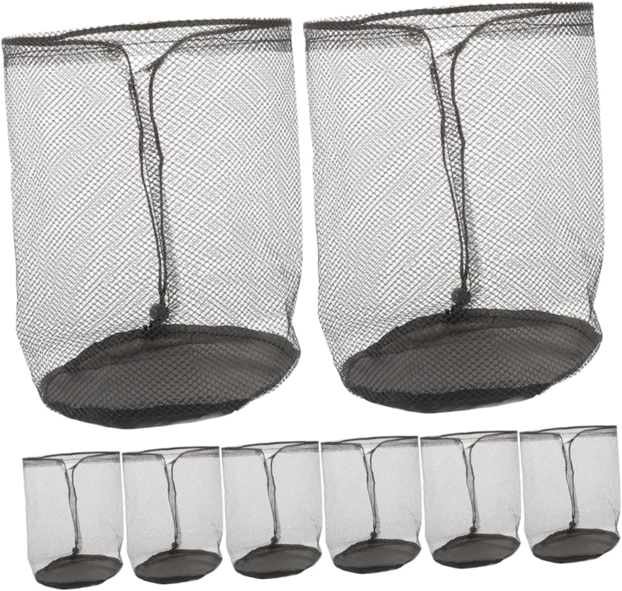 POPETPOP 32pcs Portable Mesh Cone Storage Bags Wear-resistant Drawstring Pouches for Sports Training Agility Drills Gym Travel and Outdoor Use