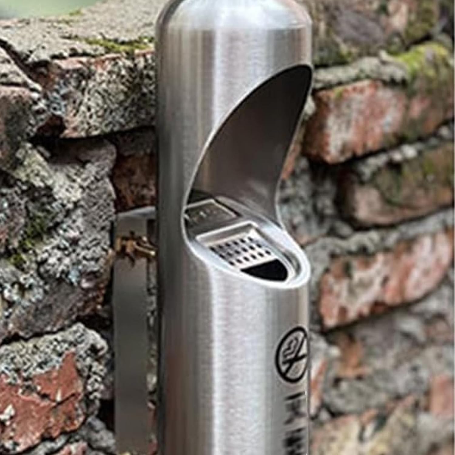 Steel Standing Ashtray with Lid, Outdoor Wall Mounted Cylinder Cigarette Butt Receptacle, Commercial Smokers Cigarette Butt Container with Lockable, for Garden, Hotel