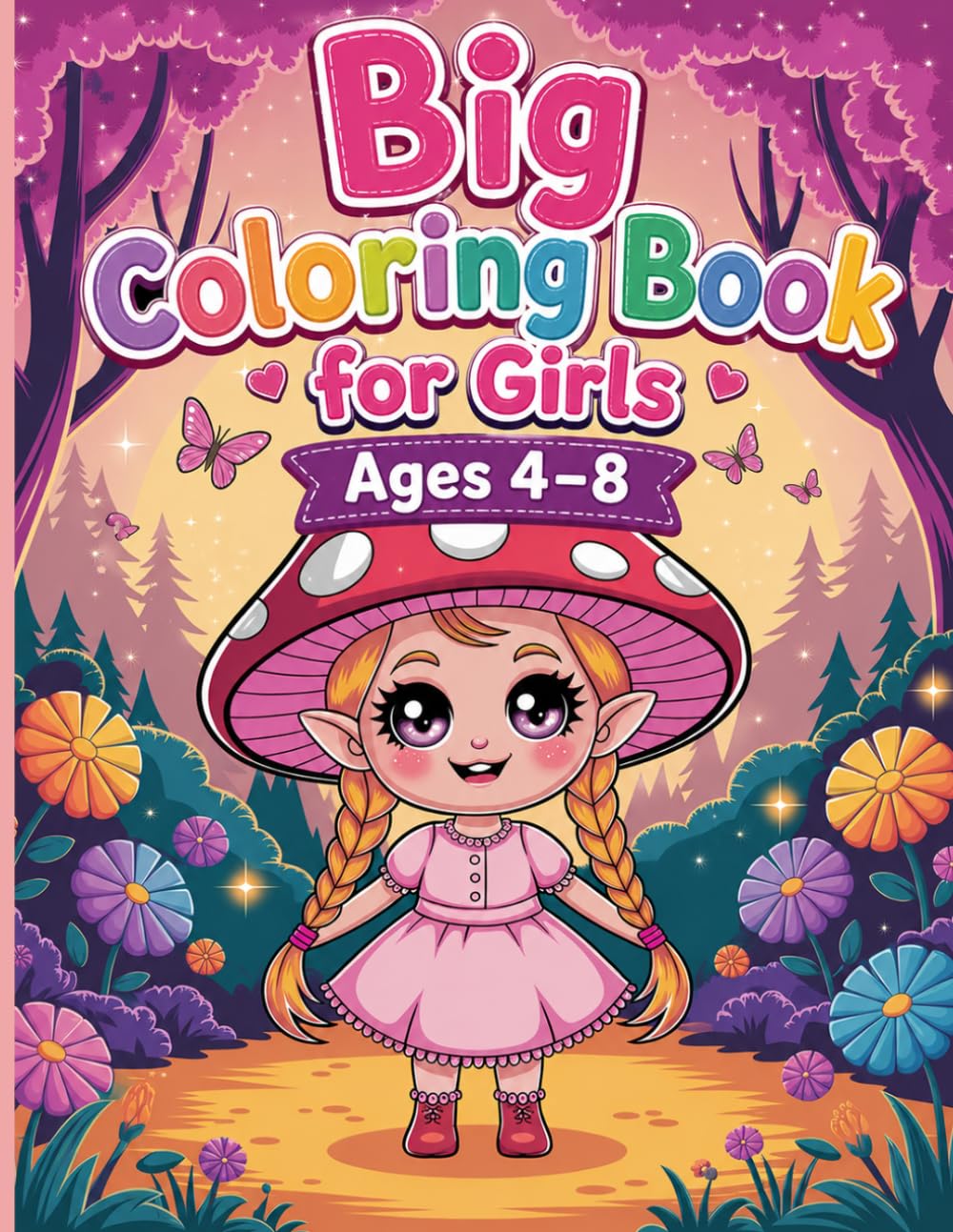Big Coloring Book for Girls Ages 4–8: Unicorns, Mermaids, Fairies, Princesses, and More Magical Adventures
