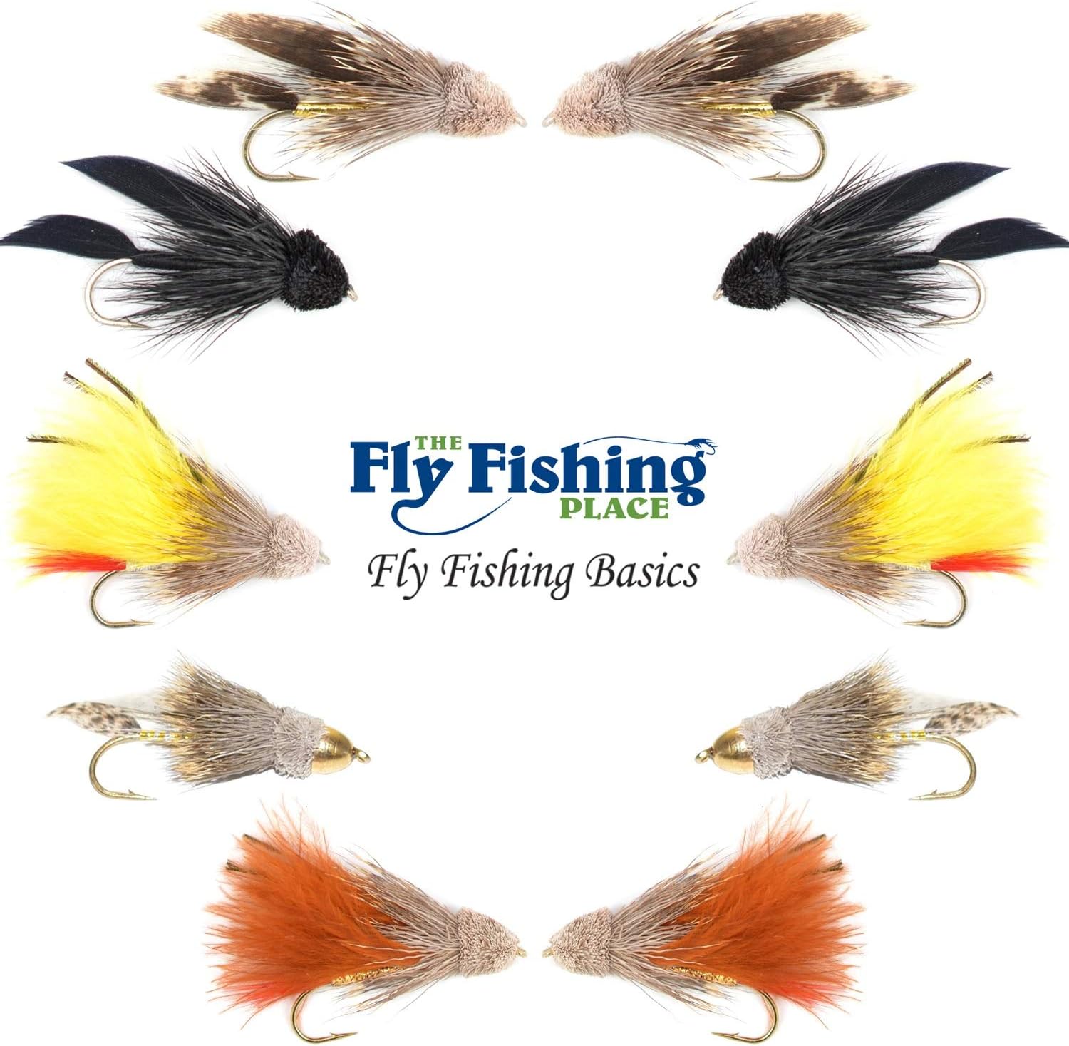 The Fly Fishing Place Basics Collection - Muddler Minnow Streamer Assortment - 10 Wet Flies - 5 Patterns - Hook Sizes 4 and 6