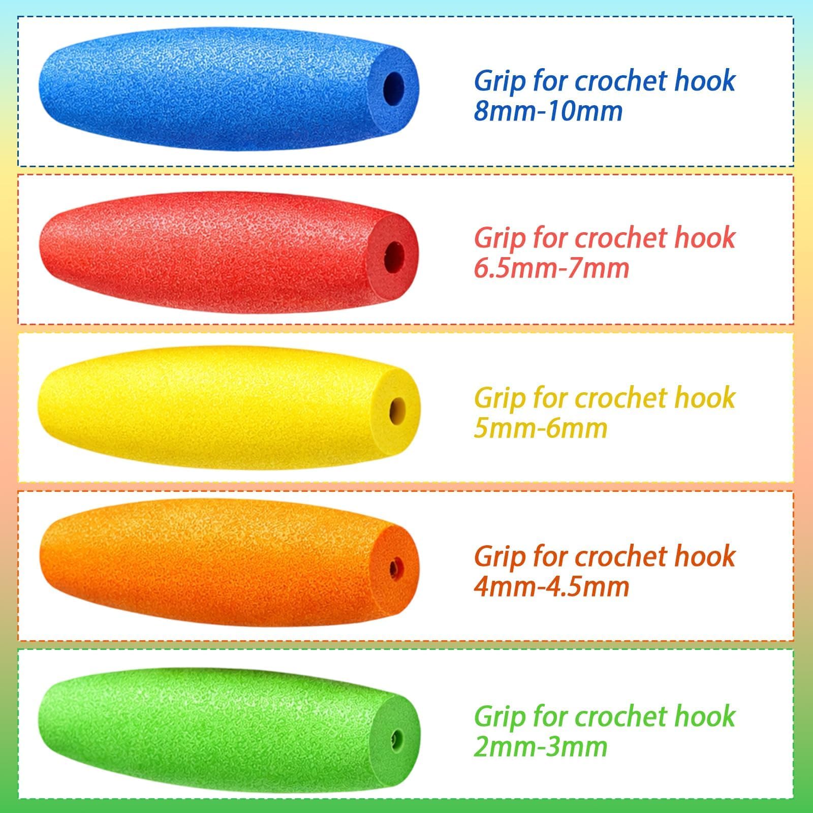 15-Piece Set with 5 Color Options, Crochet Hook Grips, Ergonomic Handle Covers for Crochet Hooks, Comfortable Grip Design, Soft Material for Handmade Crafts and Knitting Projects - 4