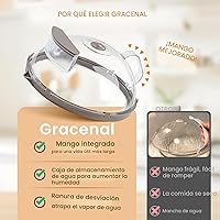 Vista 4 de Cubierta de salpicaduras de microondas para alimentos, cubierta de microondas mejorada con vaporizador de agua, mango integrado, cubiertas