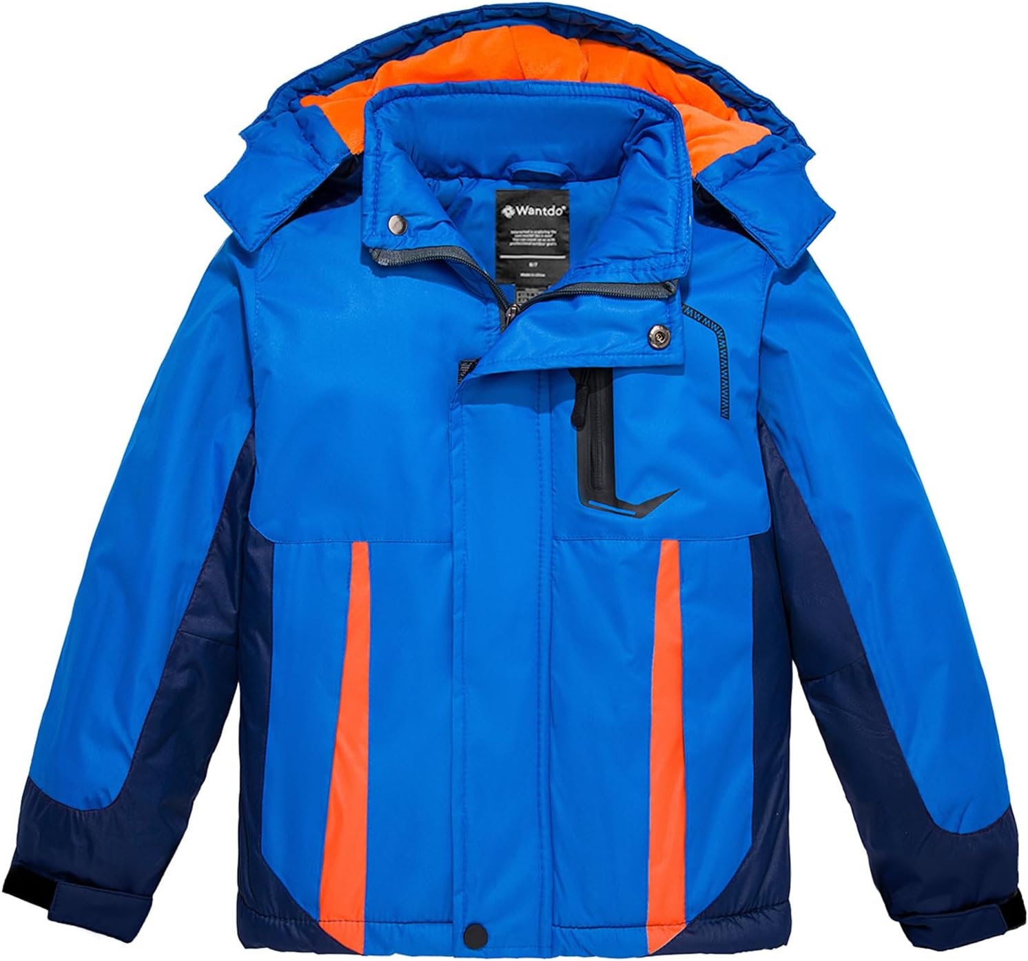 Boys' Waterproof Winter Ski Jacket Fleece-Lined Puffer Coat Insulated Snow Jacket Hooded