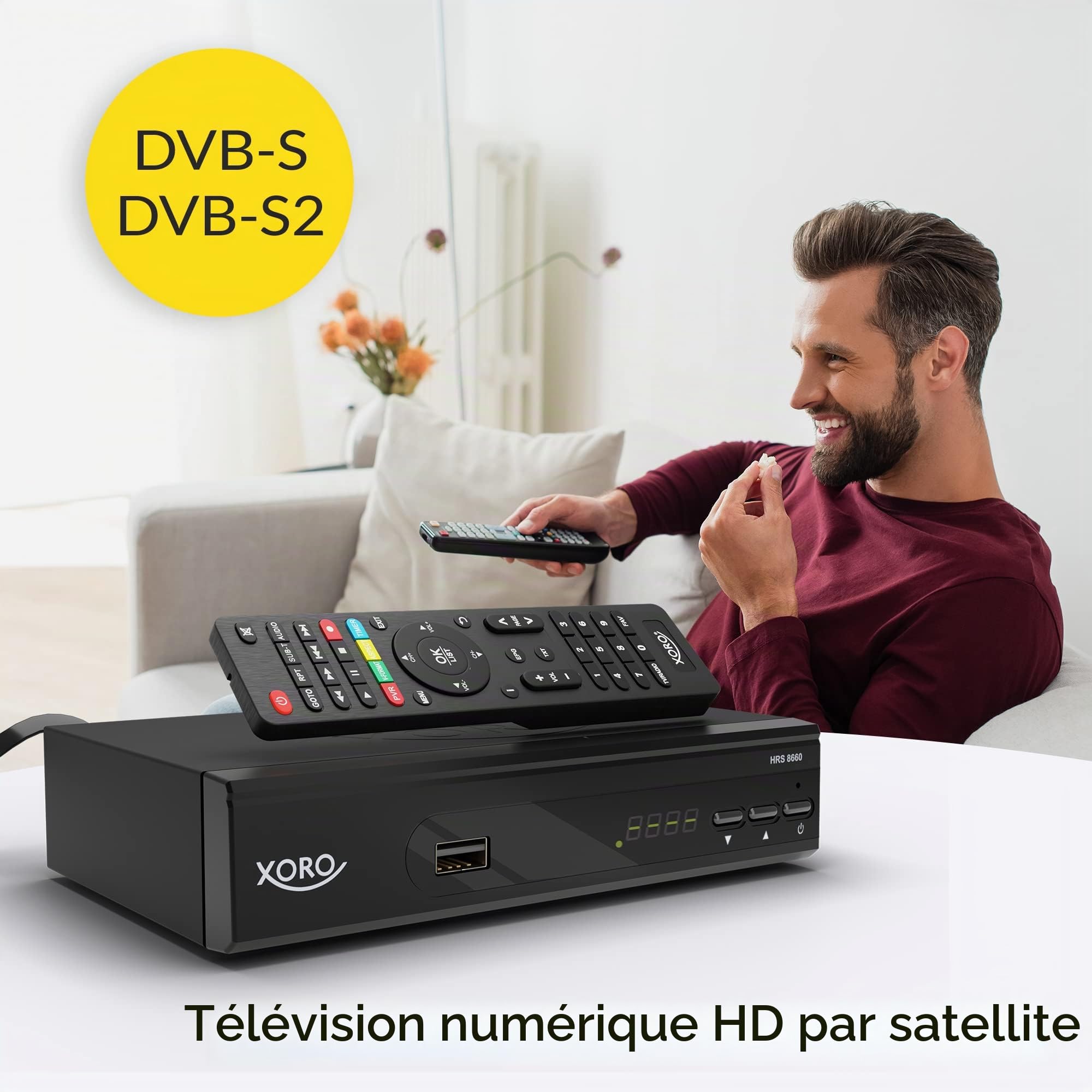 Xoro HRS 8660 digitaler Satelliten-Receiver mit LAN Anschluss (HDTV, DVB-S2, HDMI, SCART, PVR-Ready, USB 2.0) schwarz