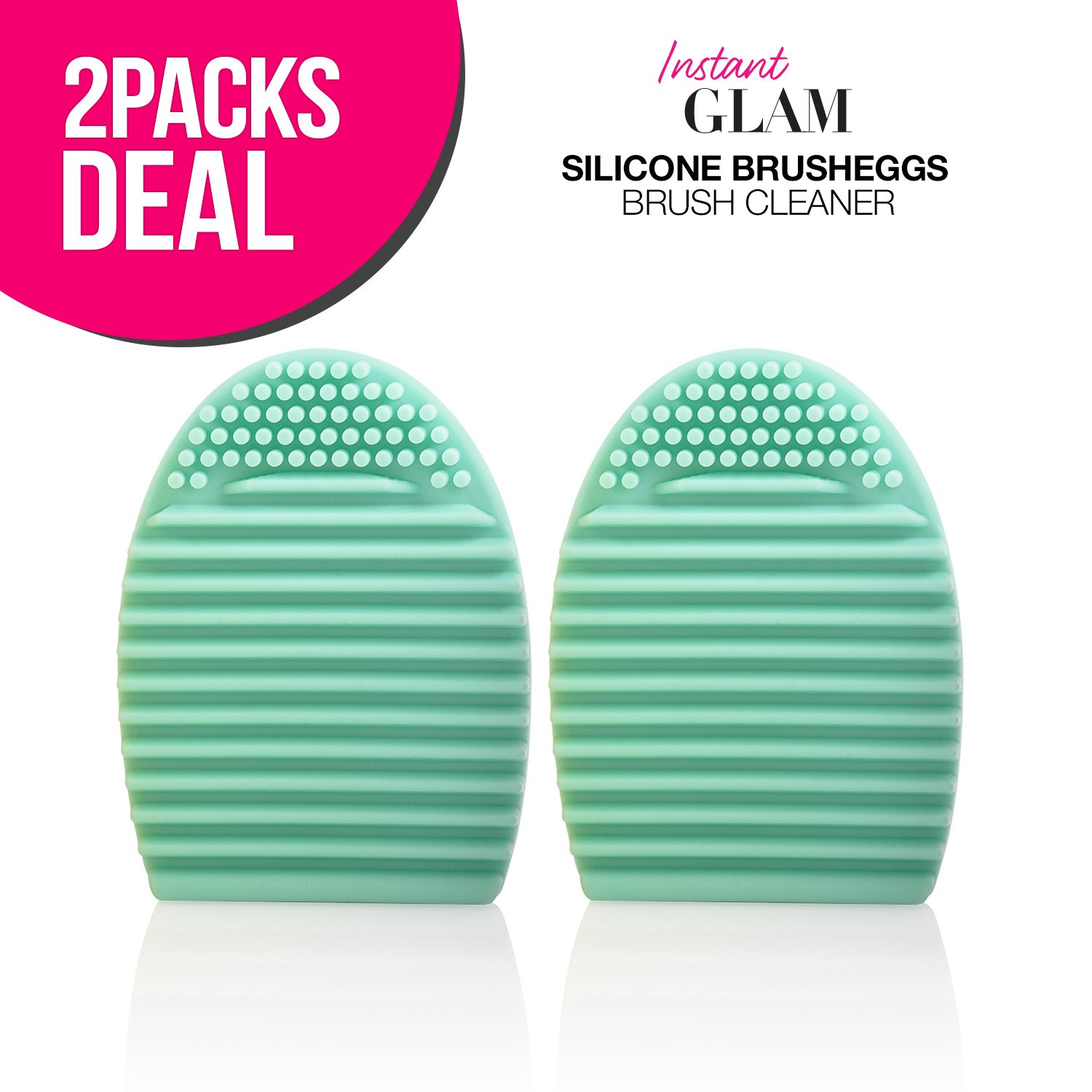 INSTANT GLAM Silicone Brusheggs Makeup Brush Cleaner (2-Pack)