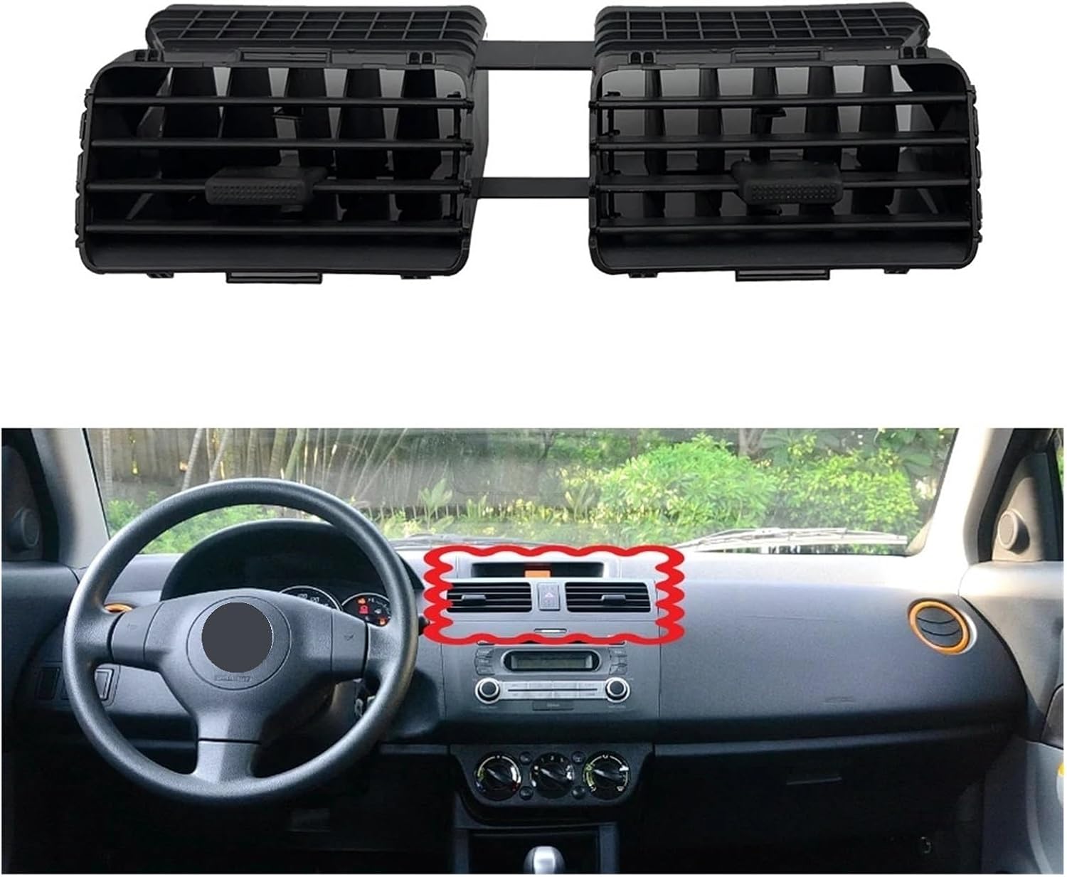 Fit For Suzuki Swift 2005-2010 Air Conditioner Output Dashboard Air-conditioning Vent Central Frame Car Accessories 73610-77J00