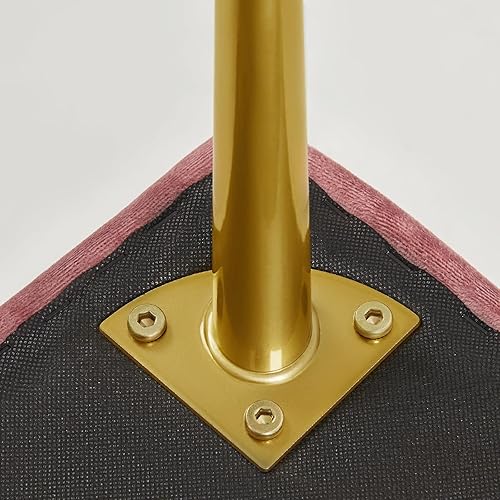 Miniatura 6 de Topeakmart Banco de comedor, banco de comedor con botones para cocina, banco de comedor tapizado, banco de comedor con base de metal dorado para