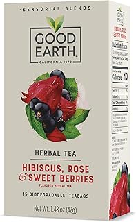 Good Earth Sensorial Blend Flavored Herbal Tea Hibiscus, Rose and Sweet ...