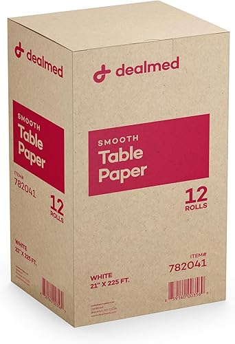 Miniatura 9 de Dealmed Rollo de papel de mesa de examen médico Fundas desechables para médicos, médicos, cambio de pañales, depilación, quiropráctico, rastreo