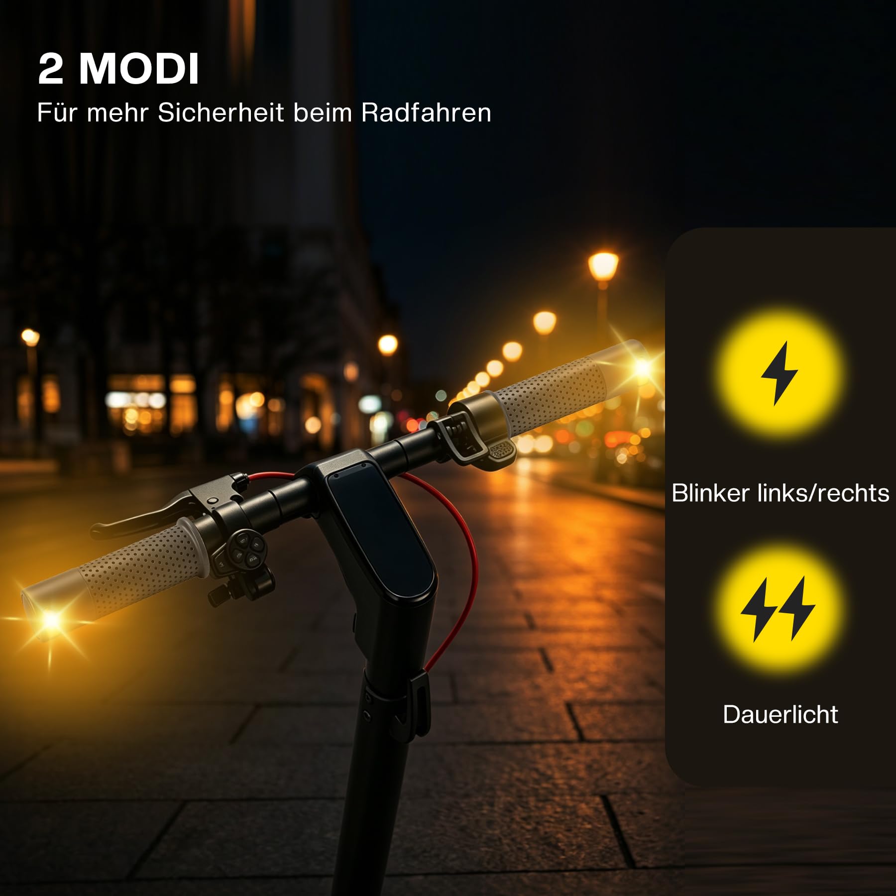 Intermitentes para Patinete Eléctrico con Luz en el Manillar, Compatible con Manillares de 16 a 22.5 mm, Luces de Advertencia para Xiaomi M365/ Ninebot MAX G30/ G30D, Accesorios para Patinete