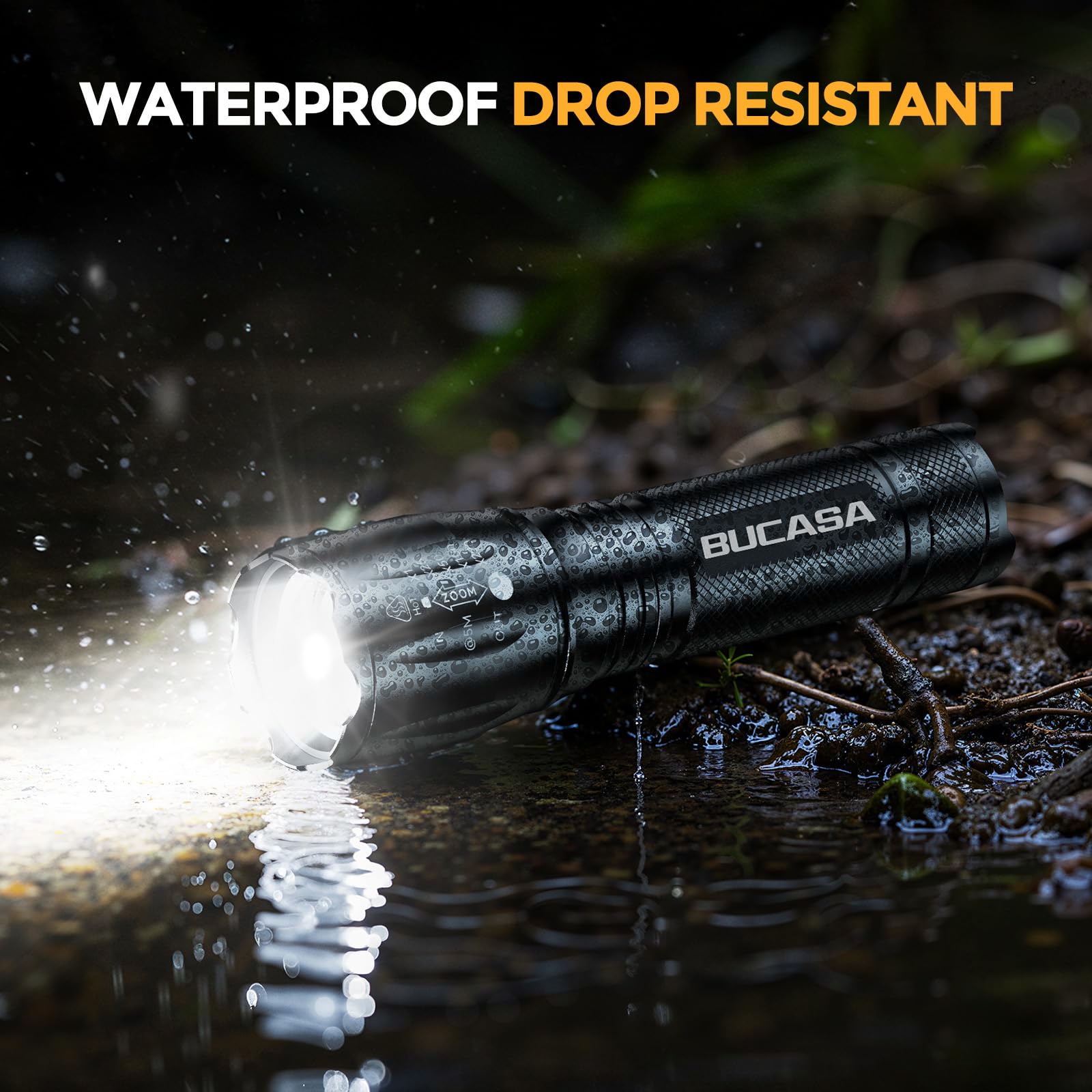 BUCASA Rechargeable Flashlights High Lumens 3 Pack, Brighter Small Flashlight Powerful Tactical Flashlights Rechargeable, Waterproof LED Flashlight with 3 Modes Zoomable for Camping Emergency : Tools & Home Improvement