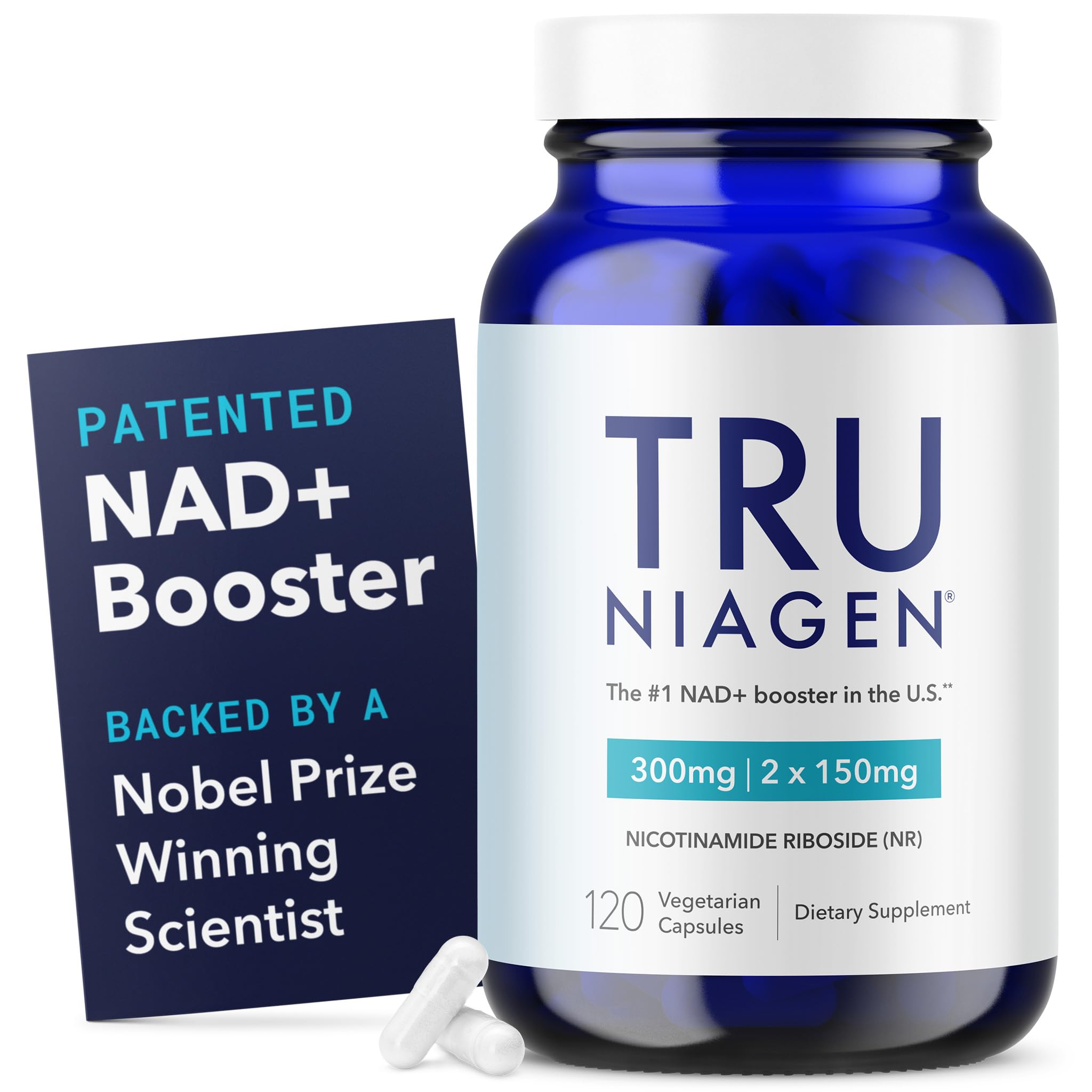 TRU NIAGENPatented Nicotinamide Riboside NAD+ Supplement. NR Supports Cellular Energy Metabolism & Repair, Vitality, Healthy Aging of Heart, Brain & Muscle - 60 Servings / 120 Capsules