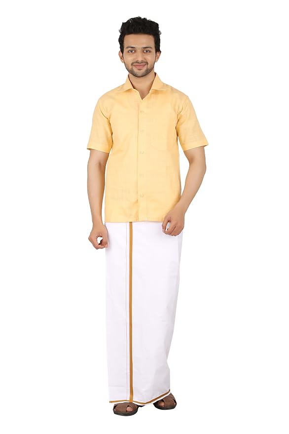 Buy PRAKASAM COTTON Men's Regular Fit 
