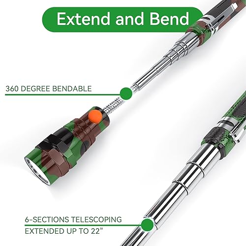 Miniatura 4 de Herramientas magnéticas LED para recoger, regalos para él, hombres y niños, linternas magnéticas telescópicas con barra magnética extensible,
