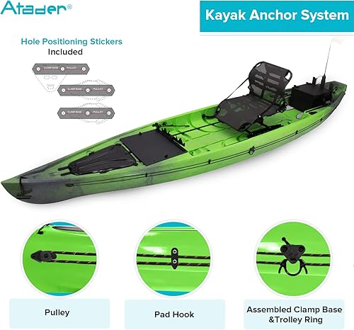 Miniatura 2 de Kit de carro de anclaje para kayak, sistema de carro de anclaje para canoa de kayak