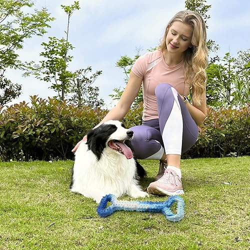 Miniatura 2 de Juguetes para perros para masticadores agresivos, juguetes grandes para perros con diseño convexo, juguete de goma natural para perros enérgicos,