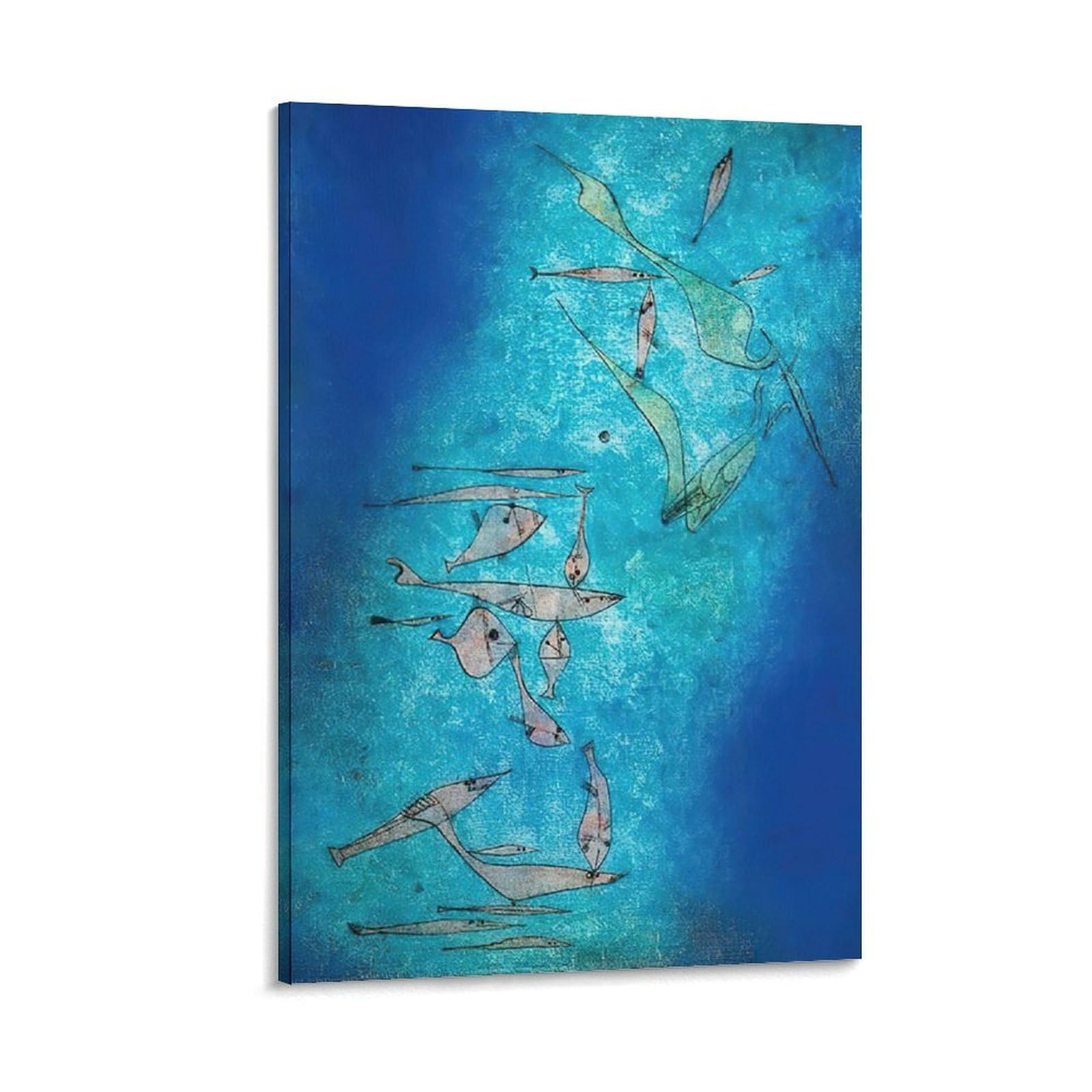 Amazon.co.jp: パウルクレー 魚の写真 キャンバス パネル線画 抽象絵画