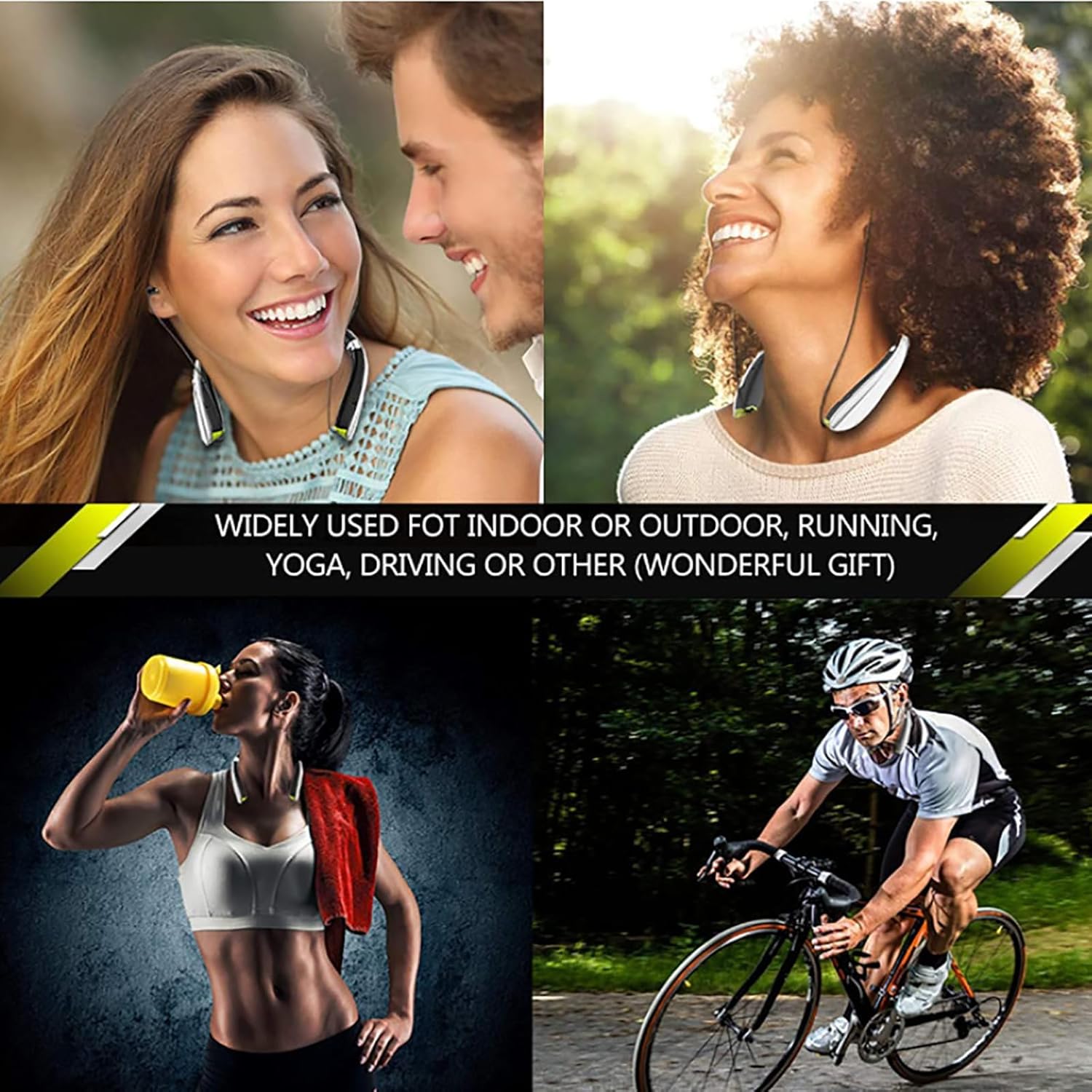 Neckband Bluetooth Headphones Wireless Earbuds Bluetooth 5.0 with Magnetic Design Retractable and Foldable for Sports Workout