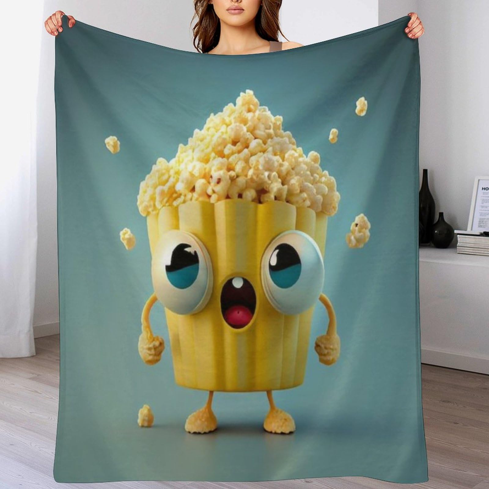 Couverture pop-corn en flanelle douce pour des soirées cocooning sur le canapé 140x180cm