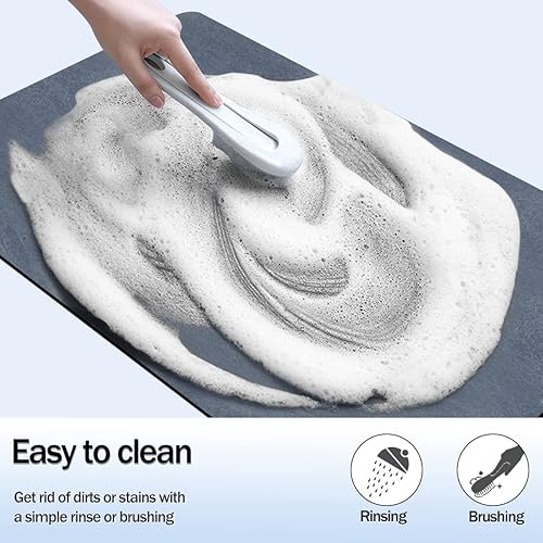 Miniatura 6 de Tapete de baño absorbente, de secado rápido, tapete para sala de estar, parte inferior antideslizante de goma, tapete de baño, tapete de cocina (18