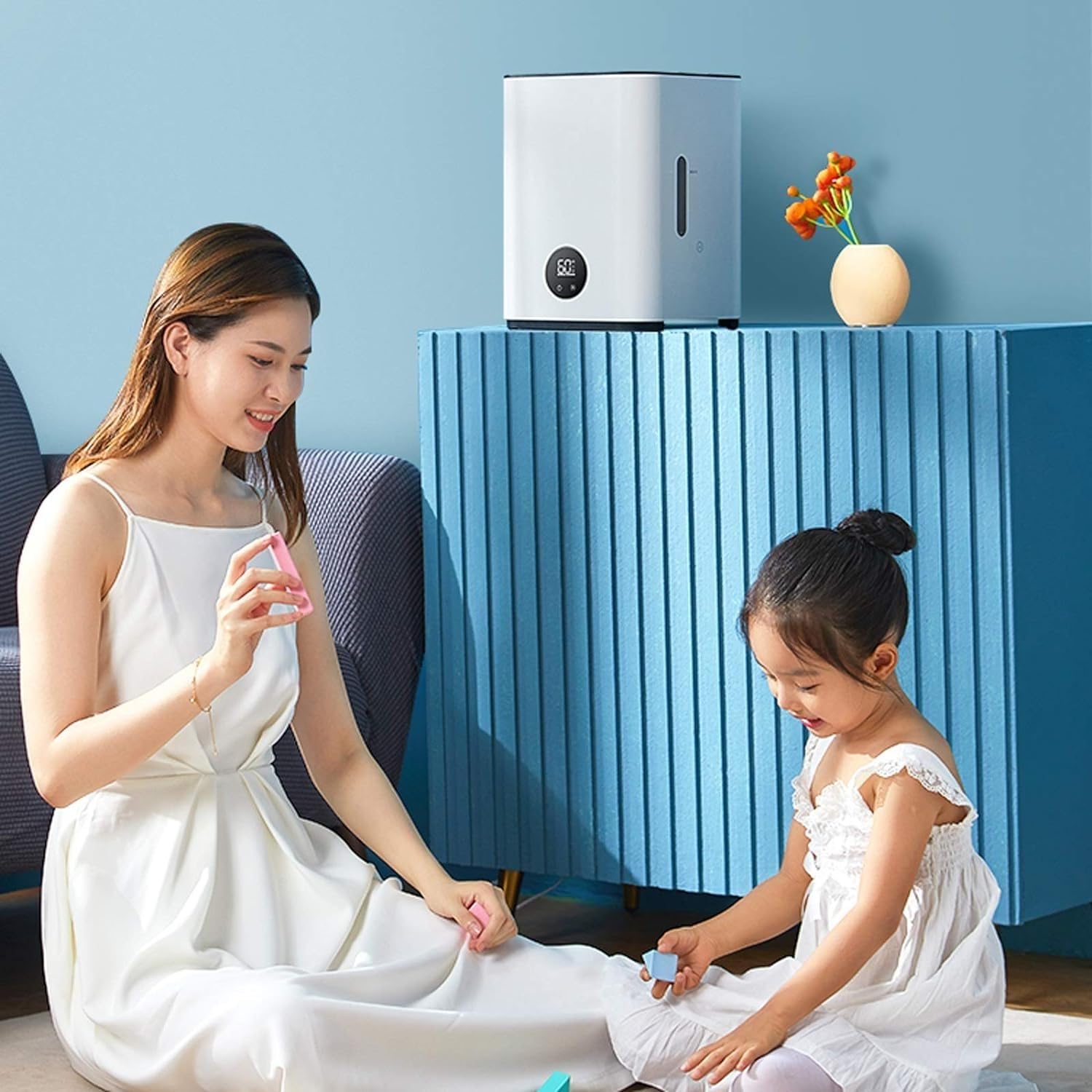 per Uso Domestico Umidificatori 3L Purificatore d'Aria Domestico Umidificatore Senza Nebbia Camera da Letto Muta Donne Incinte Umidificatore umidità Costante Intelligente