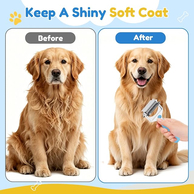Foto 7 de 8 de Zivacate 3 en 1 Cepillo para Perros y Gatos, Doble Cara 17+9 Dientes