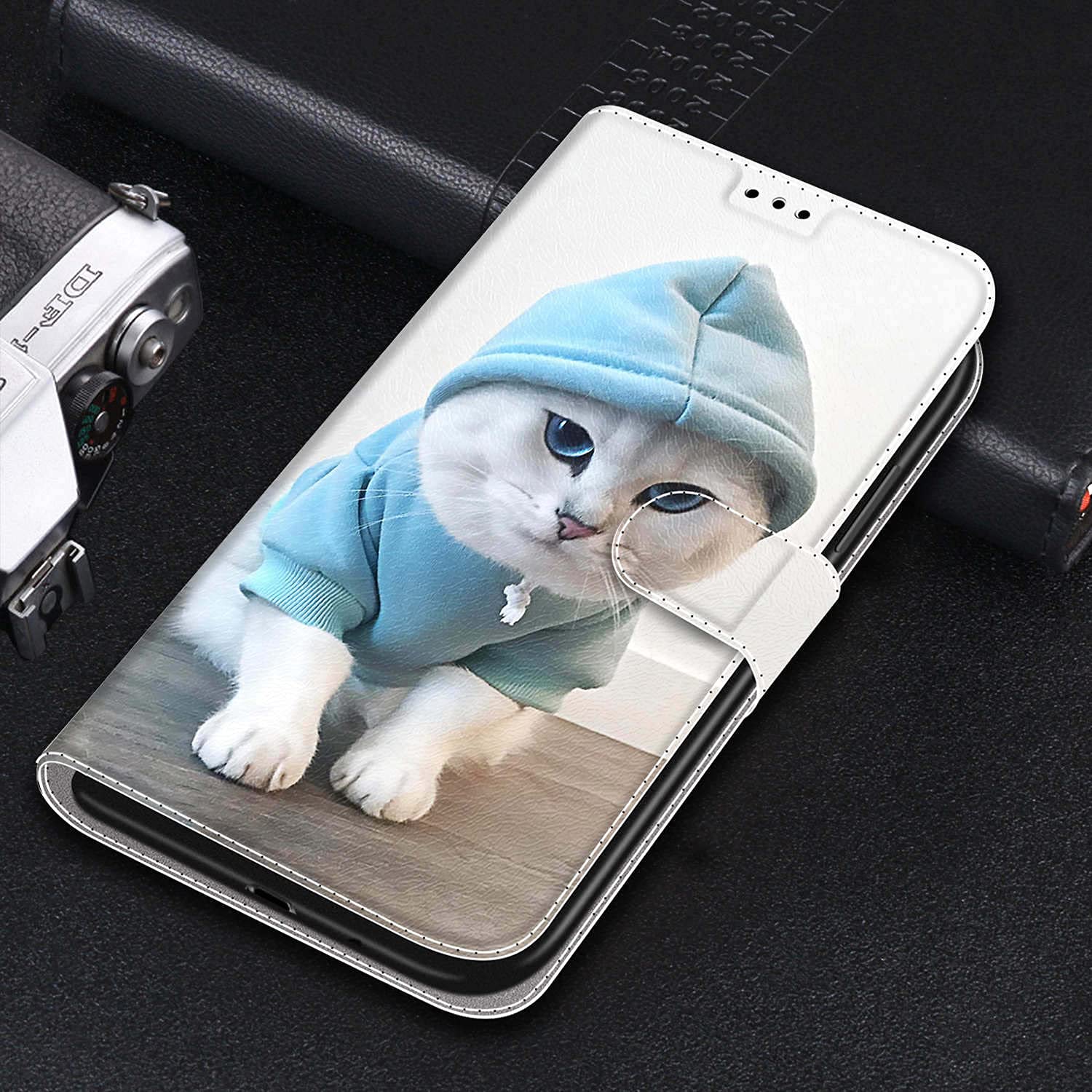 Étui Portefeuille Coque pour Huawei P Smart 2019/Honor 10 Lite en Cuir PU avec Paillettes 3D et