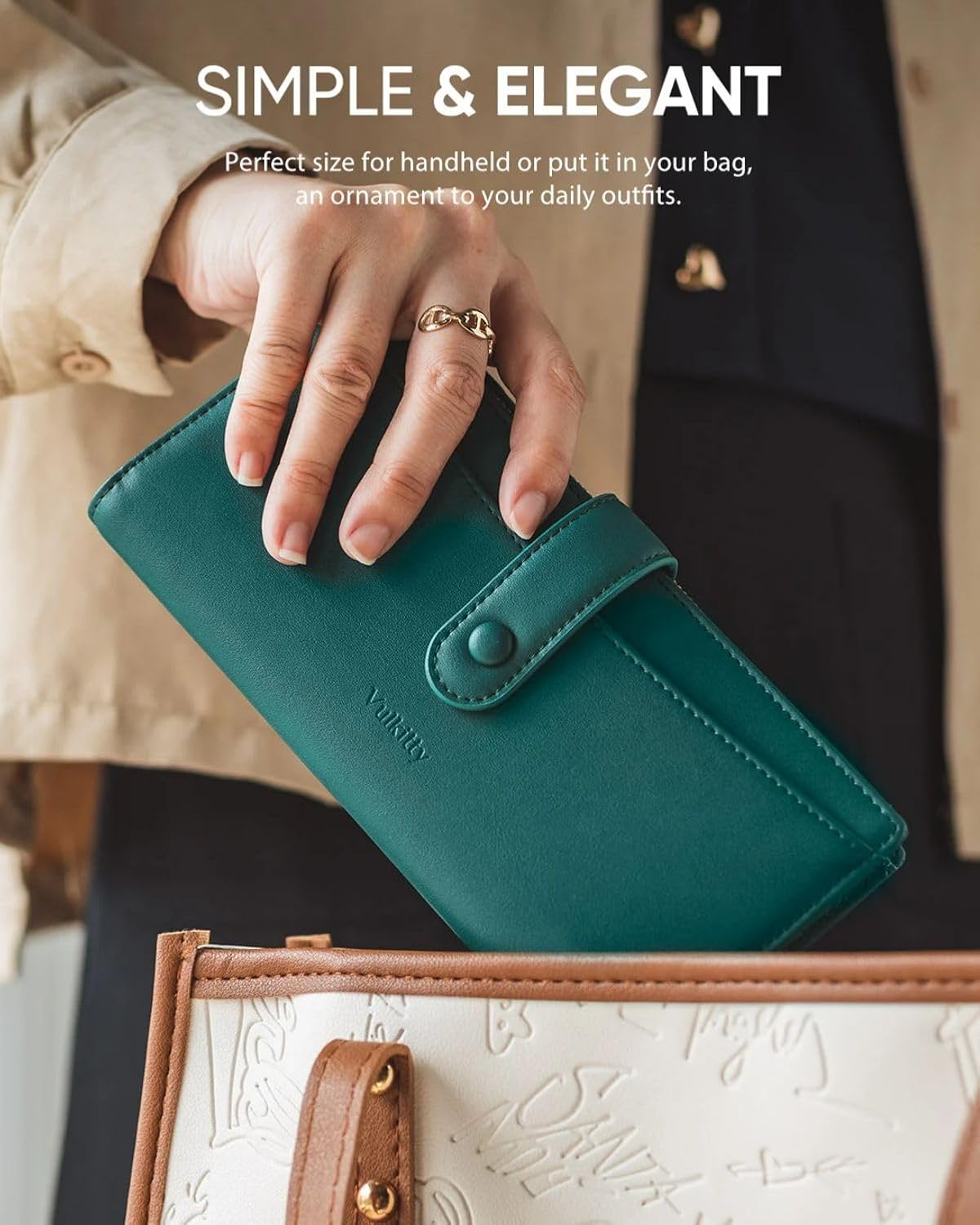 Vulkitty 𝗩𝘂𝗹𝗸𝗶𝘁𝘁𝘆 Ultra Slim Thin Leather Wallets Womens Bifold Credit Card Women's Wallets Card Cases Money Organizers for Women Ladies Female Cash Purse Wallet, Green - Image 7