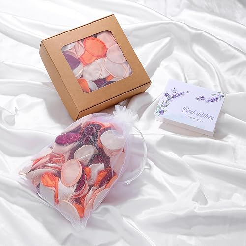 Miniatura 6 de 400 pétalos de flores para bodas, pétalos de rosa de seda, pétalos de rosa falsos para decoración de mesa de boda, pasillos, pétalos de rosa para