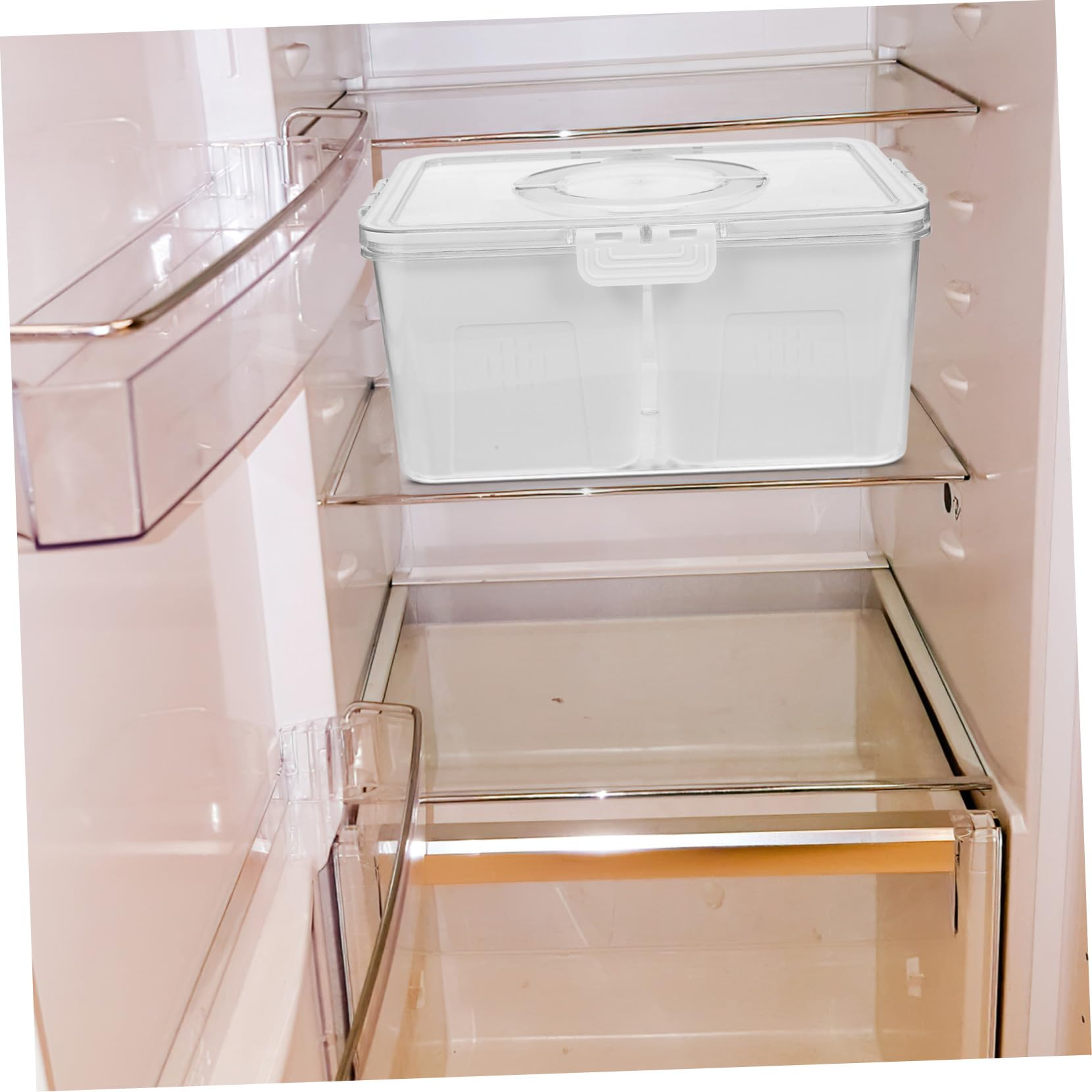 Kühlschrank-organizer mit Deckel Transparent Lebensmittelbehälter Fächer Abtropfschale für Obst und Gemüse Kunststoff-kühlschrankbox für Einfache Aufbewahrung