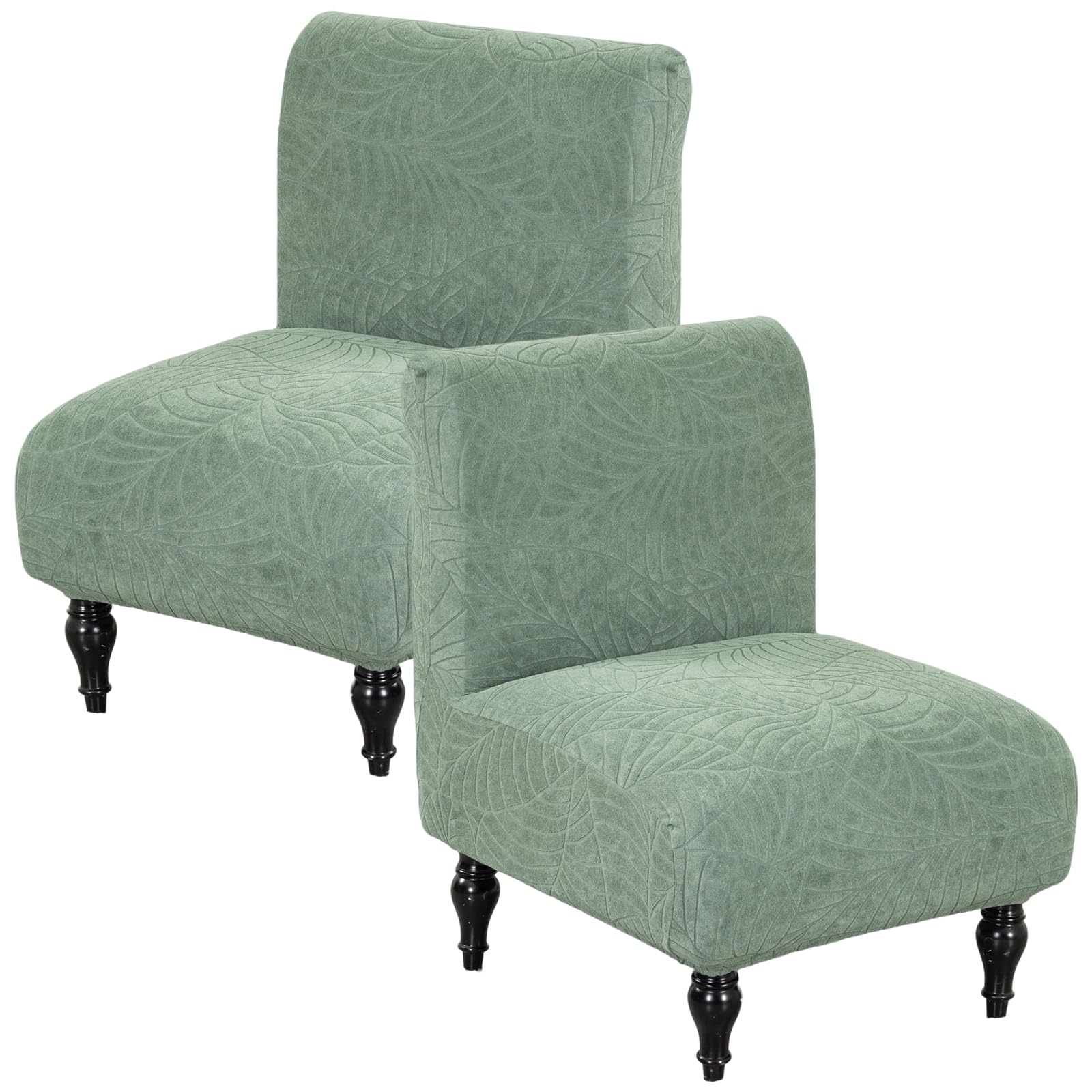 Armless Accent Chair Cover Slipcover for Living Room,Dark Green