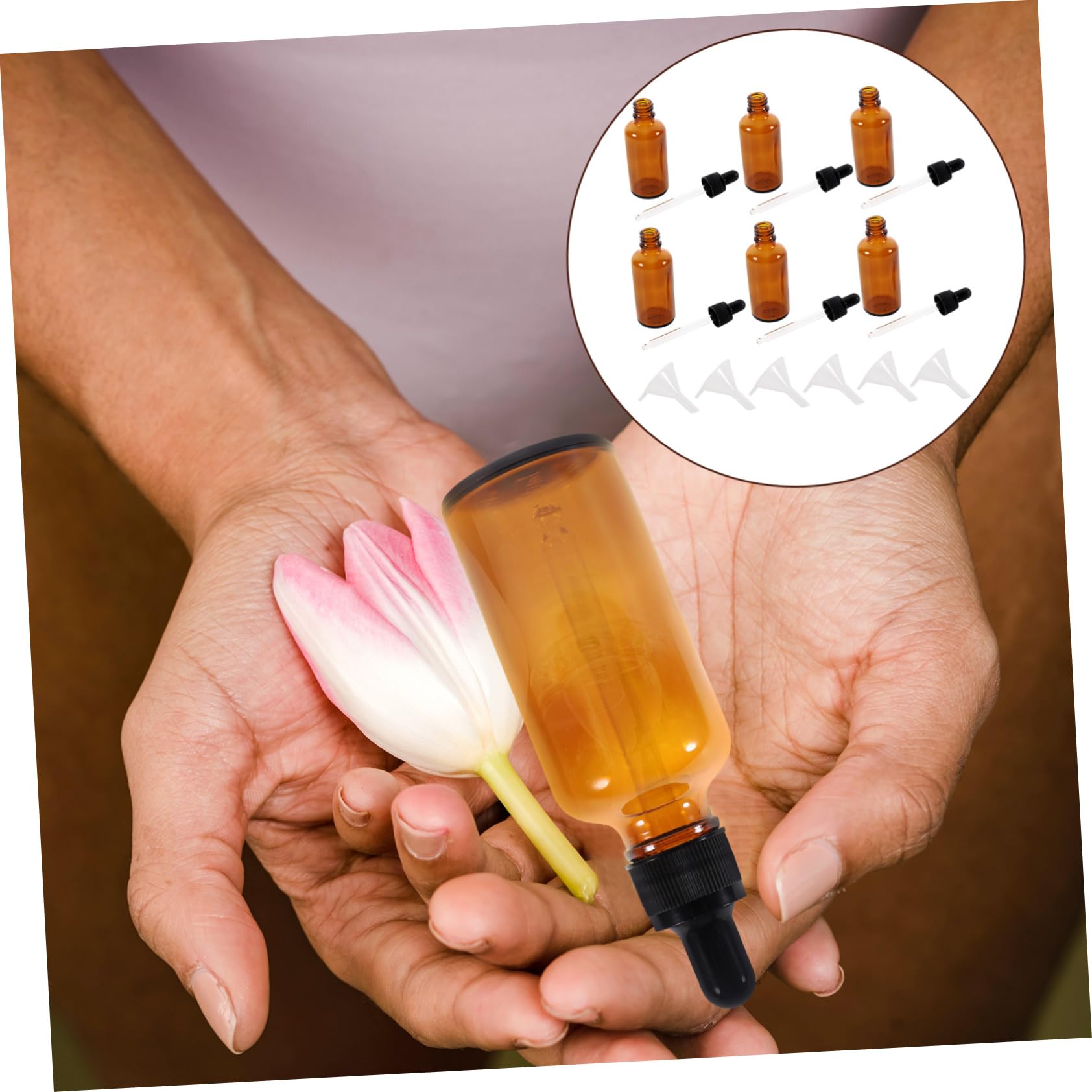 minkissy 6stücke Glas Tropfflasche für Ätherische Öle Kleine Leere Fläschchen mit Pipette für Parfums und Reise-sets Kompakte für Handtasche