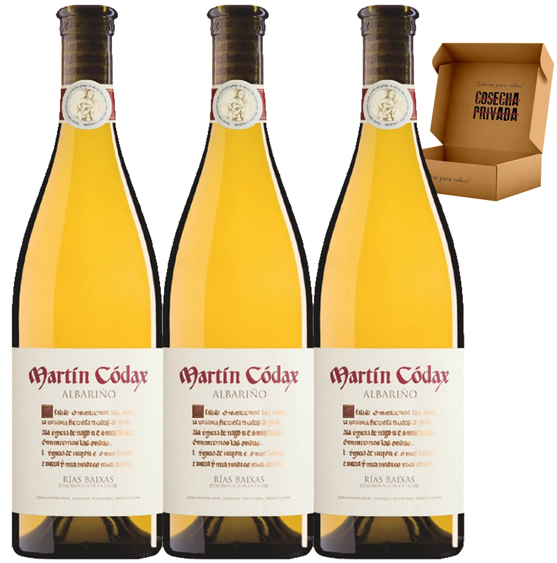 Martin Codax Albariño - Envio 24 h - Caja Regalo 6 botellas - Seleccionado y enviado en caja reforzada de Cosecha Privada