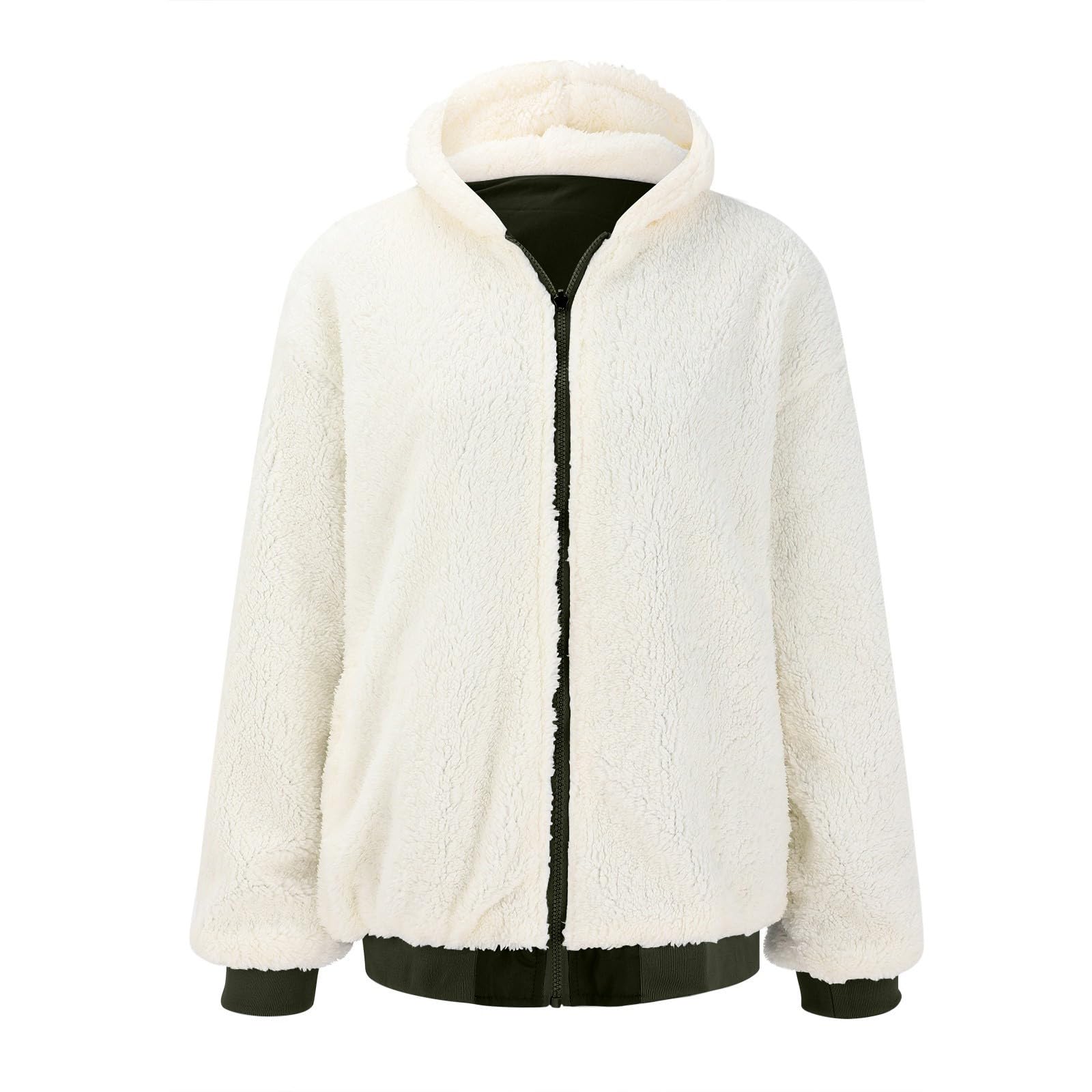 Genérico Abrigos De Invierno Para Mujer Chaqueta Con Capucha De Piel Sintética Cálido Acolchada Cortavientos Con Bolsillos Parkas Impermeable Termica Ropa Para El Frio Extremo