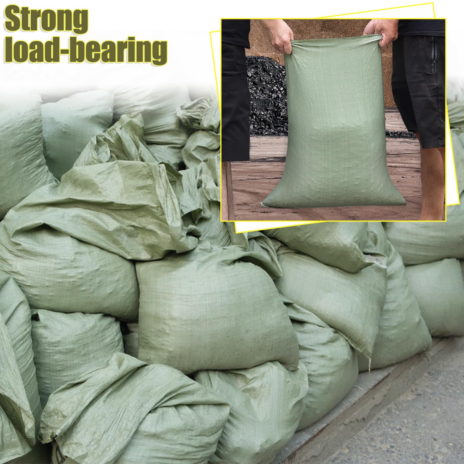 SKIR'CO (5 Pezzi) Sacchi In Tessuto PP Bianco 60 X 100 Cm, Polipropilene Per Costruttore Di Macerie E Smaltimento Rifiuti - Foto 9