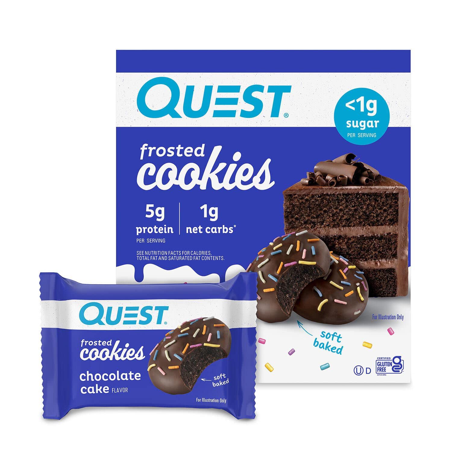 Quest Nutrition Quest Chocolate Cake Frosted Cookies, 8