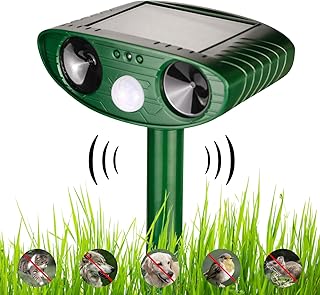 Edencomer Cat Repellent Garden, Solar Powered Cat Scarers for Gardens, Ultrasonic Cat Repellent, Waterproof Cat Deterrent for Garden, animal repellent for gardens to Drive Dogs, Cats, Birds