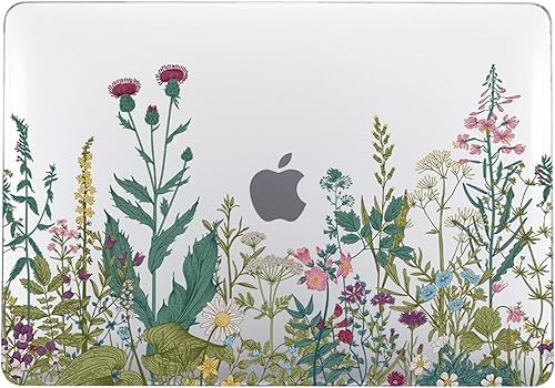 Miniatura 8 de IVY Funda transparente con pajita floreciente para MacBook Pro (13 pulgadas con M1M2, 2016-2022, Thunderbolt 3 puertos, modelos