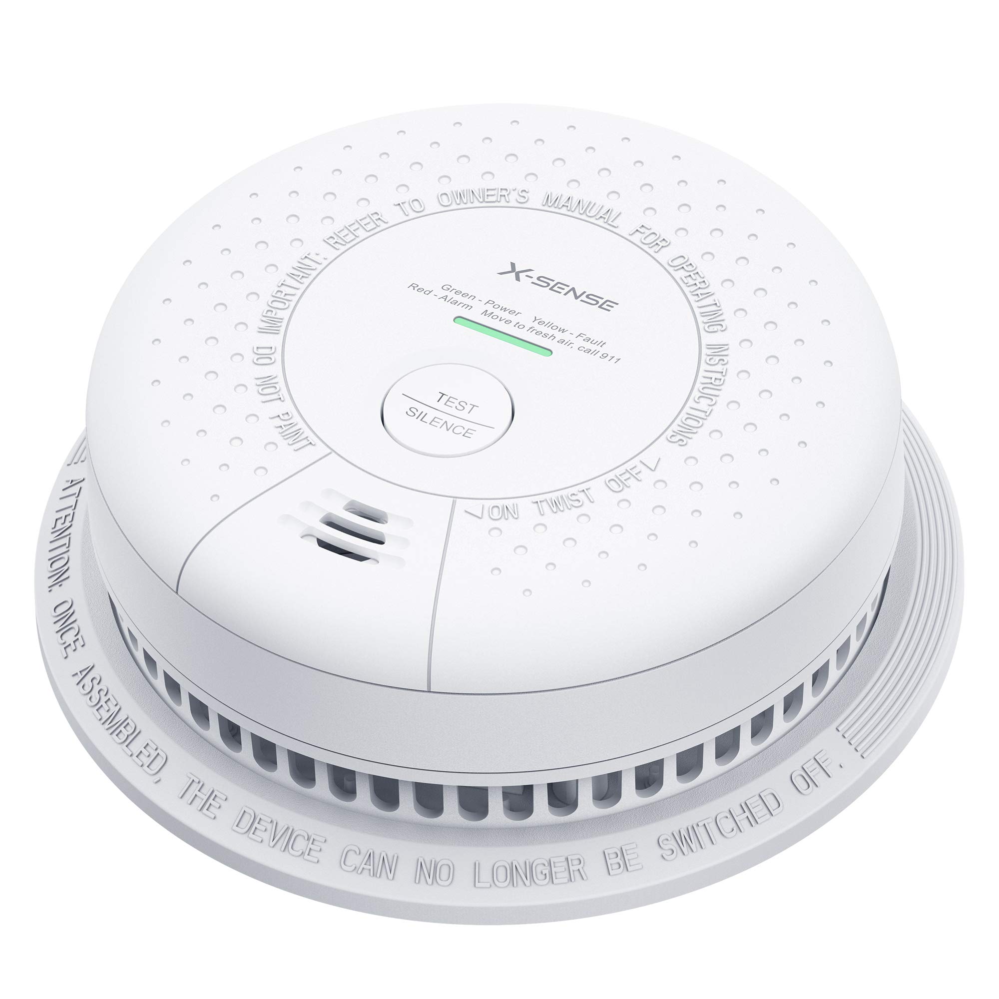 X-Sense SD03 10-Year Battery Smoke Detector Alarm, ETL Listed Fire Alarm with Photoelectric Sensor, Auto-Check & Silence B...